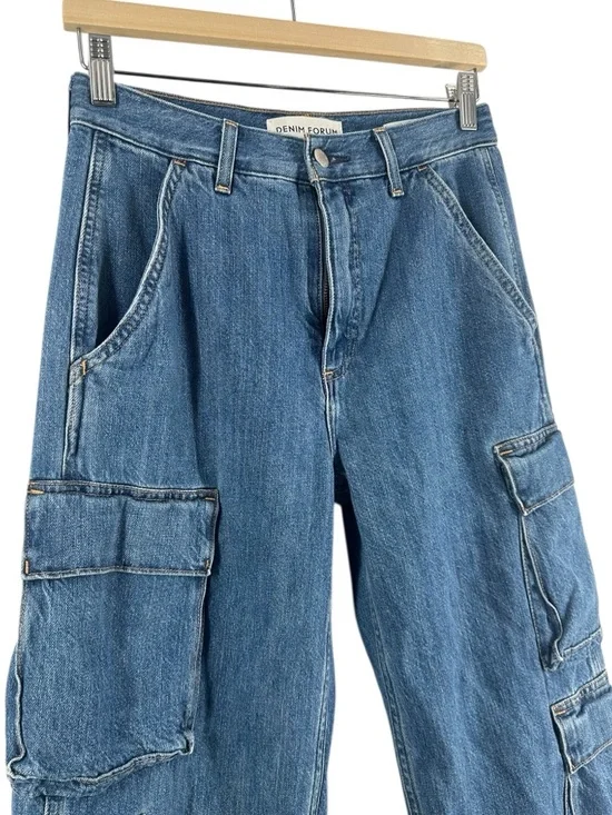 Aritzia Denim Forum The 90's Millie hi-rise cargo jeans loose barrel sz 26 - Picture 6 of 10